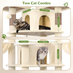 Globlazer Big Cat Tower-2-condos creates private retreats for cats.