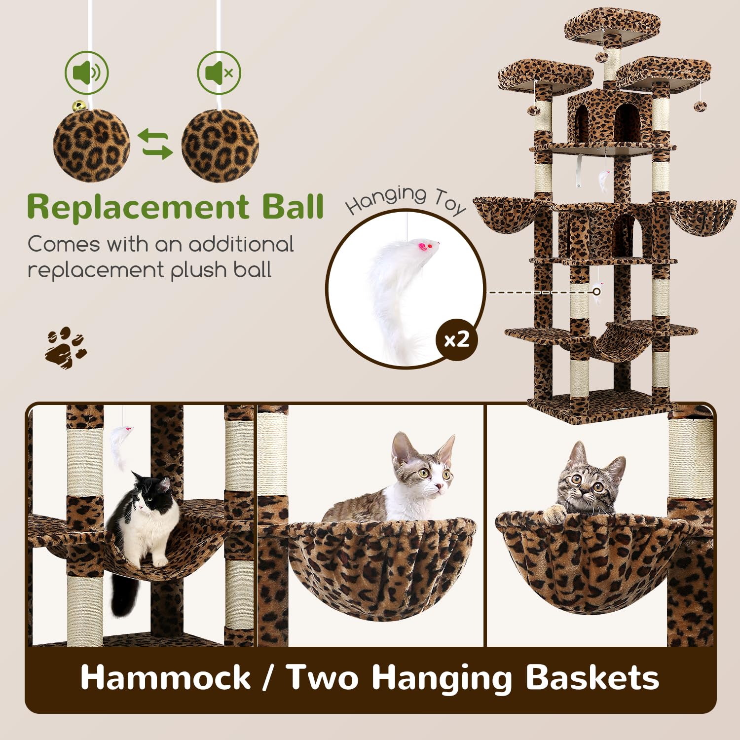Globlazer Big Cat Tower hammock offers a relaxing high-up hideaway for naps.
