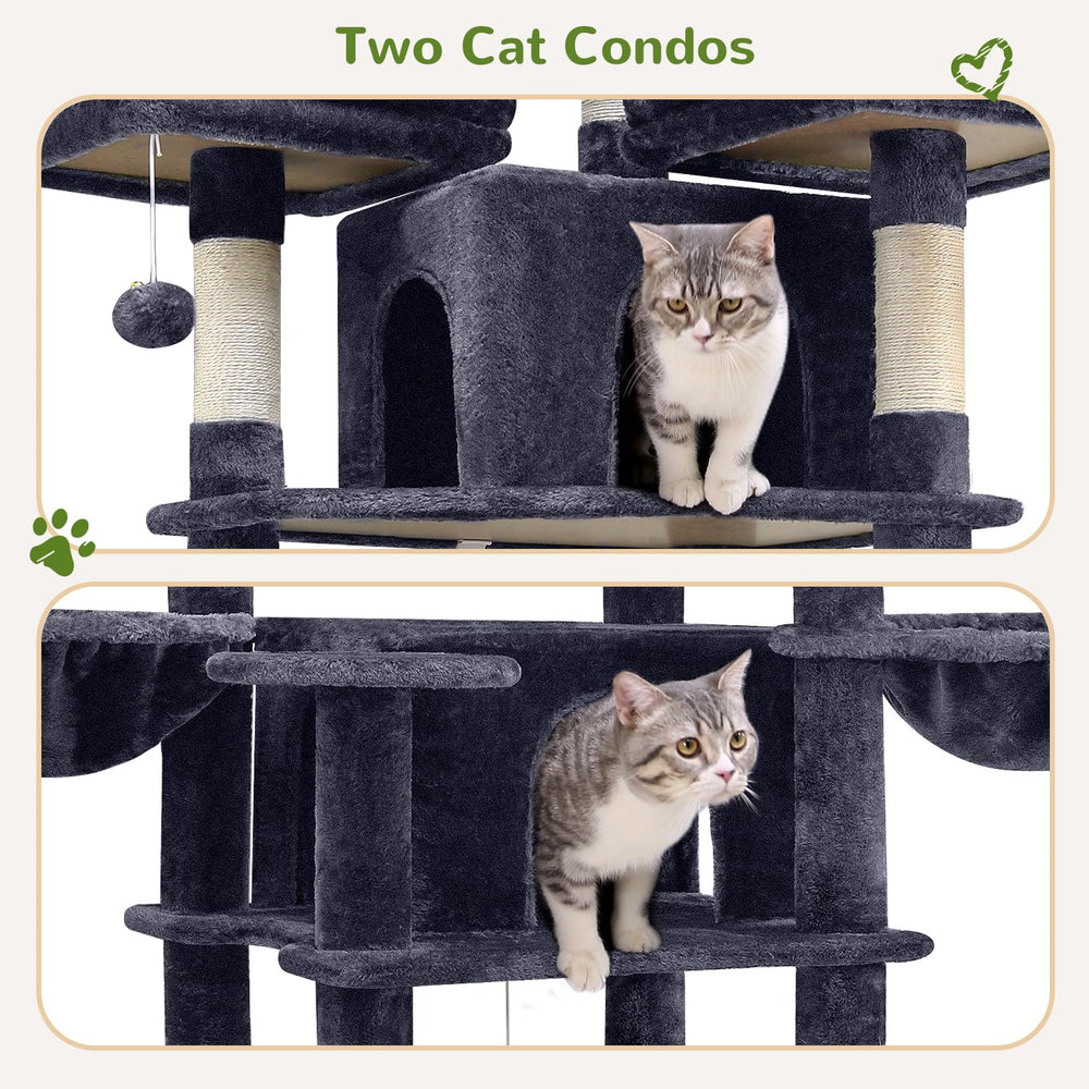 Globlazer Big Cat Tower Sisal Rope Posts encourage scratching to protect furniture.