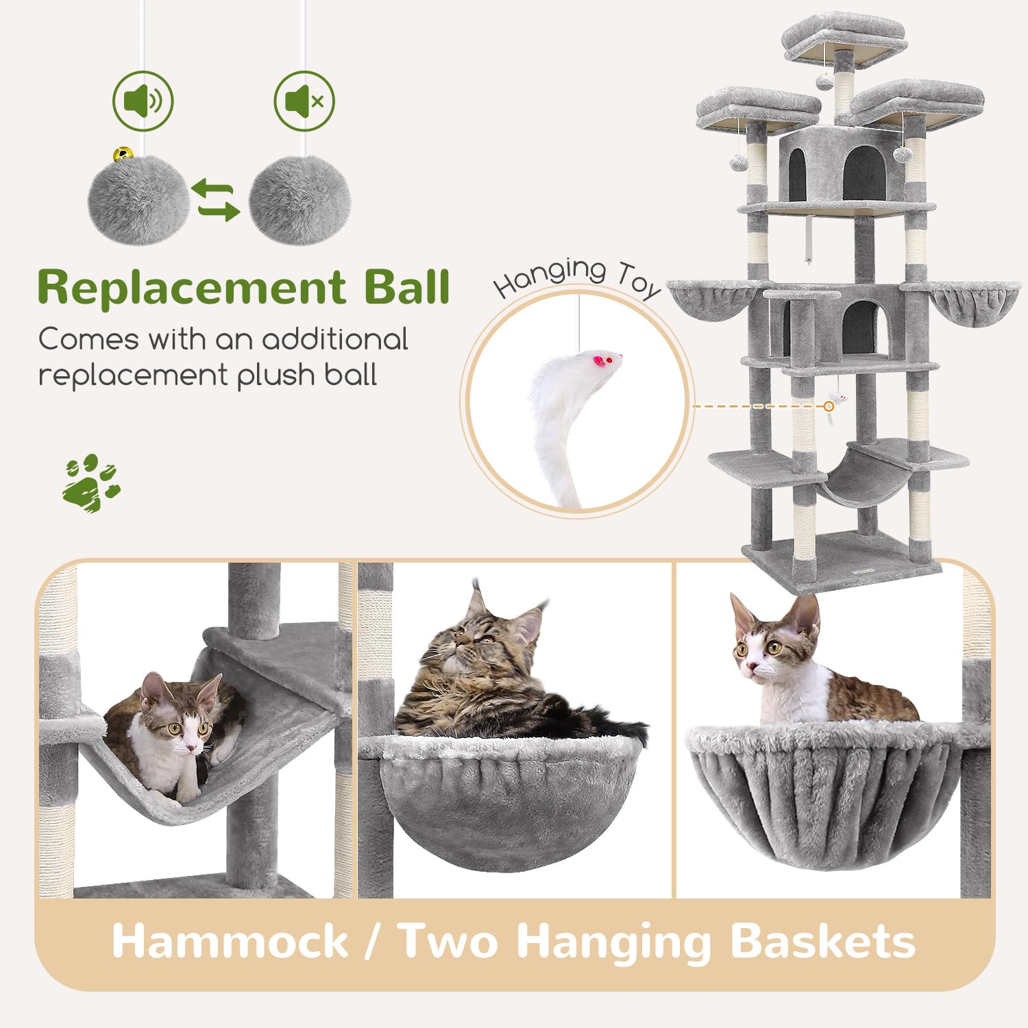 Globlazer Big Cat Tower reinforced base enhances stability during energetic play