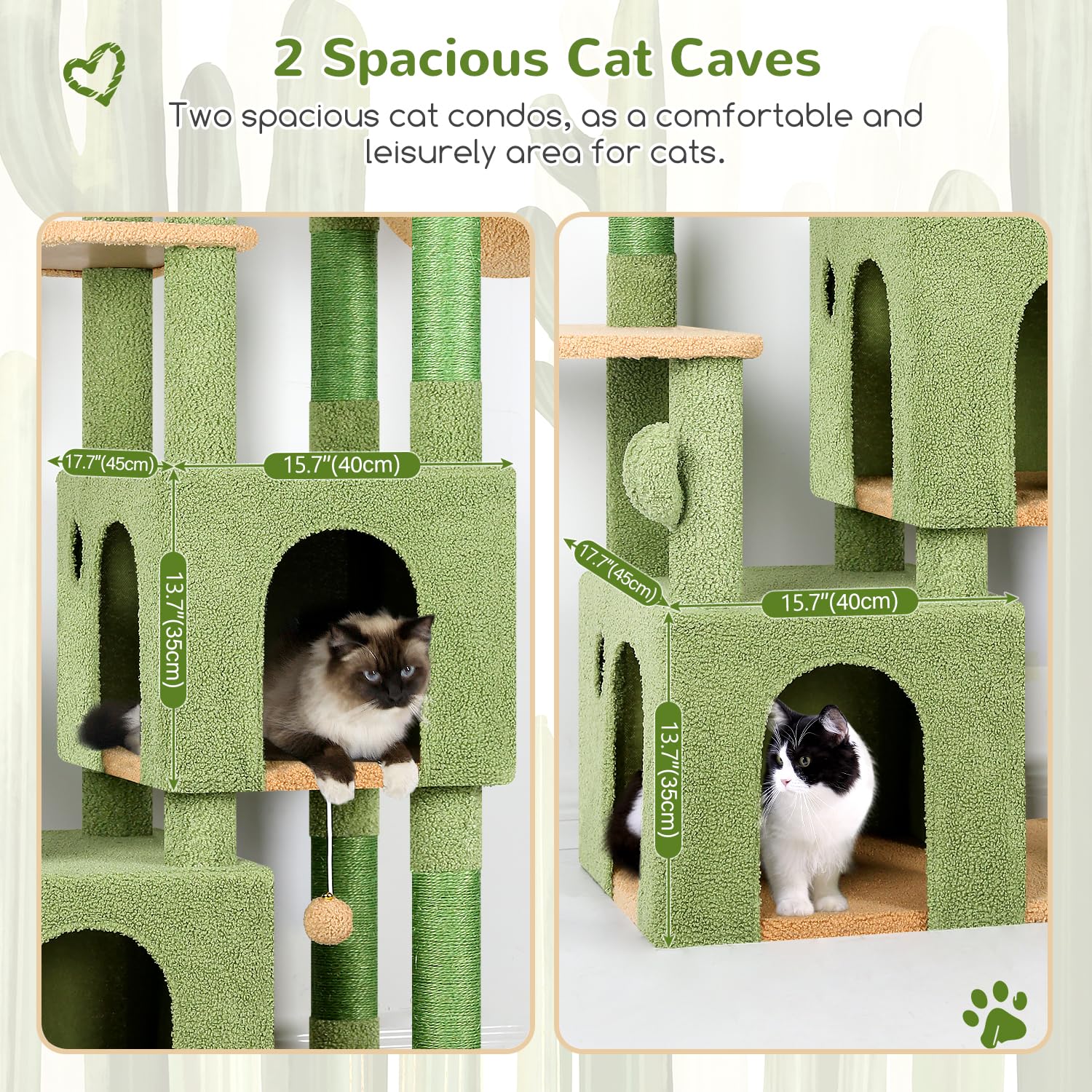 Globlazer Cactus Cat Tower seven natural sisal posts promote healthy scratching