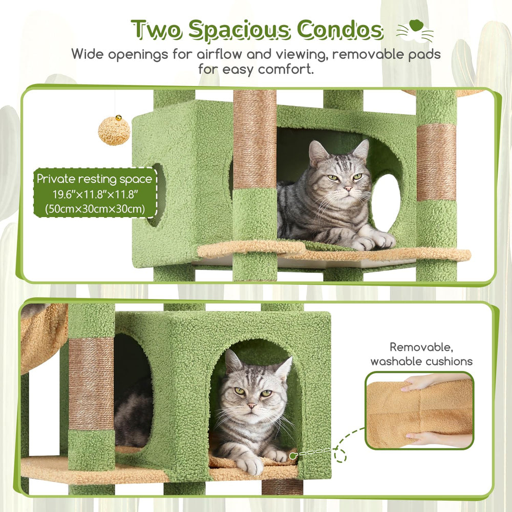 Globlazer cactus cat tree seven sisal posts highlight durable scratching surfaces