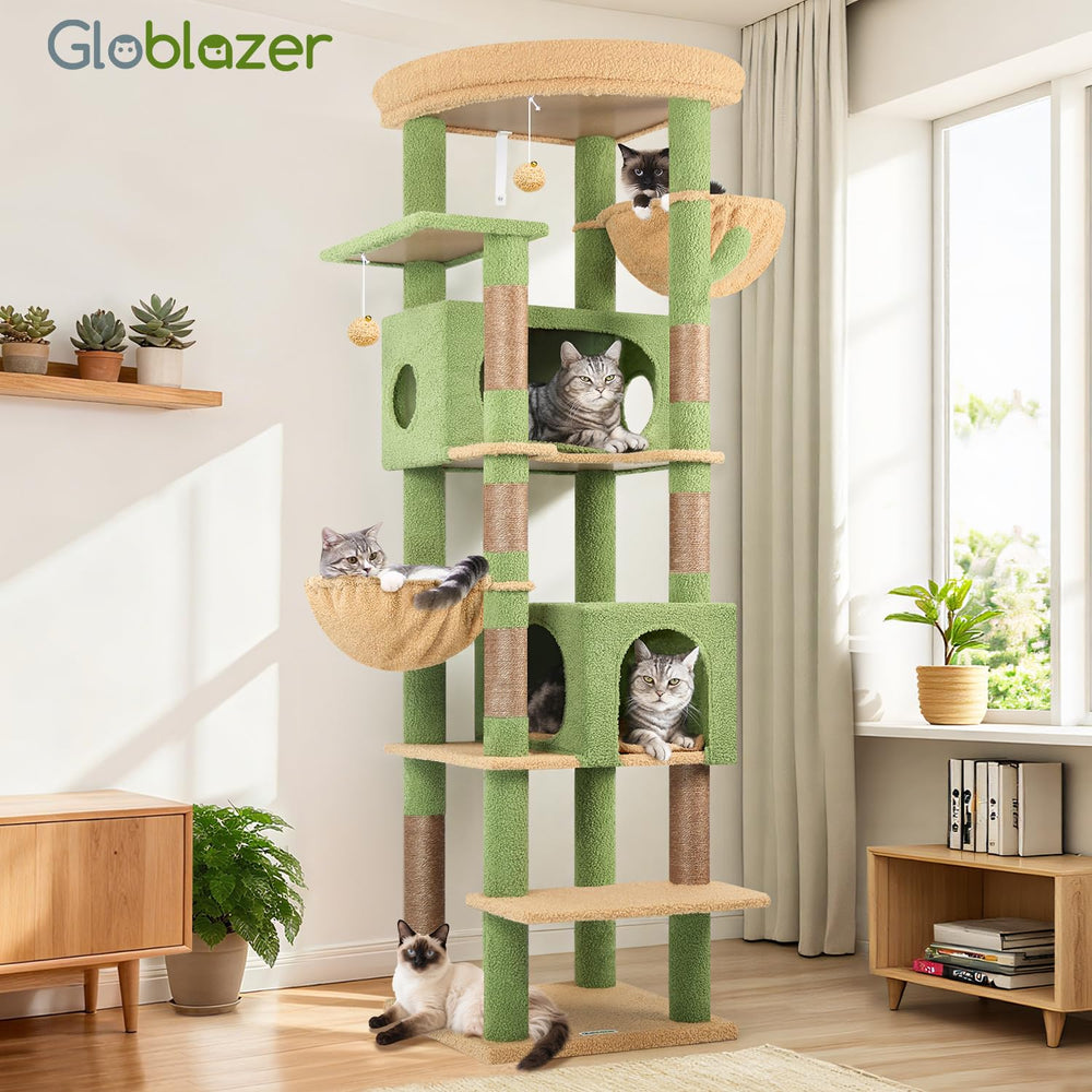 Globlazer cactus cat tree anti-tip strap enhances safety during play