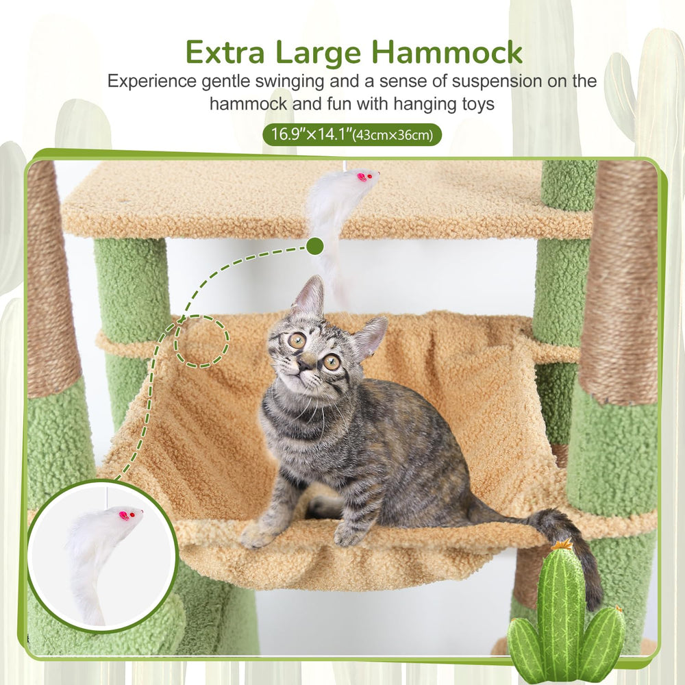 Globlazer cactus cat tree tower condos—private hideouts for multi-cat homes