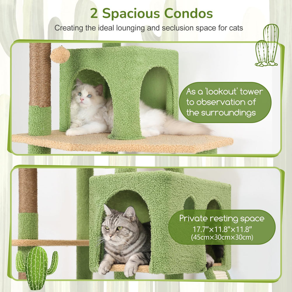 Globlazer cactus cat tree tower hammock—relaxed lounging space for adult cats