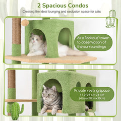 Globlazer cactus cat tree tower hammock—relaxed lounging space for adult cats
