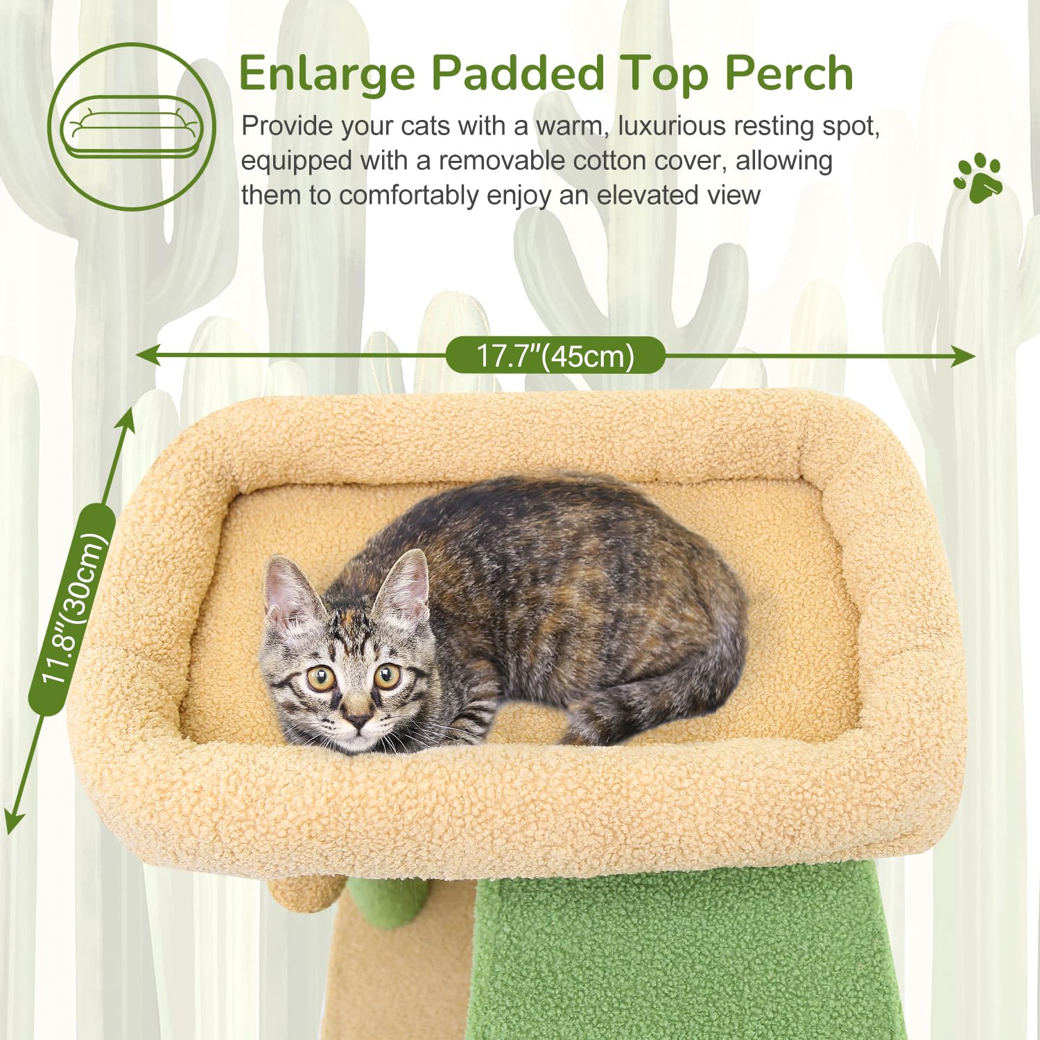Globlazer cactus cat tree tower vertical closeup—durable sisal posts for scratching