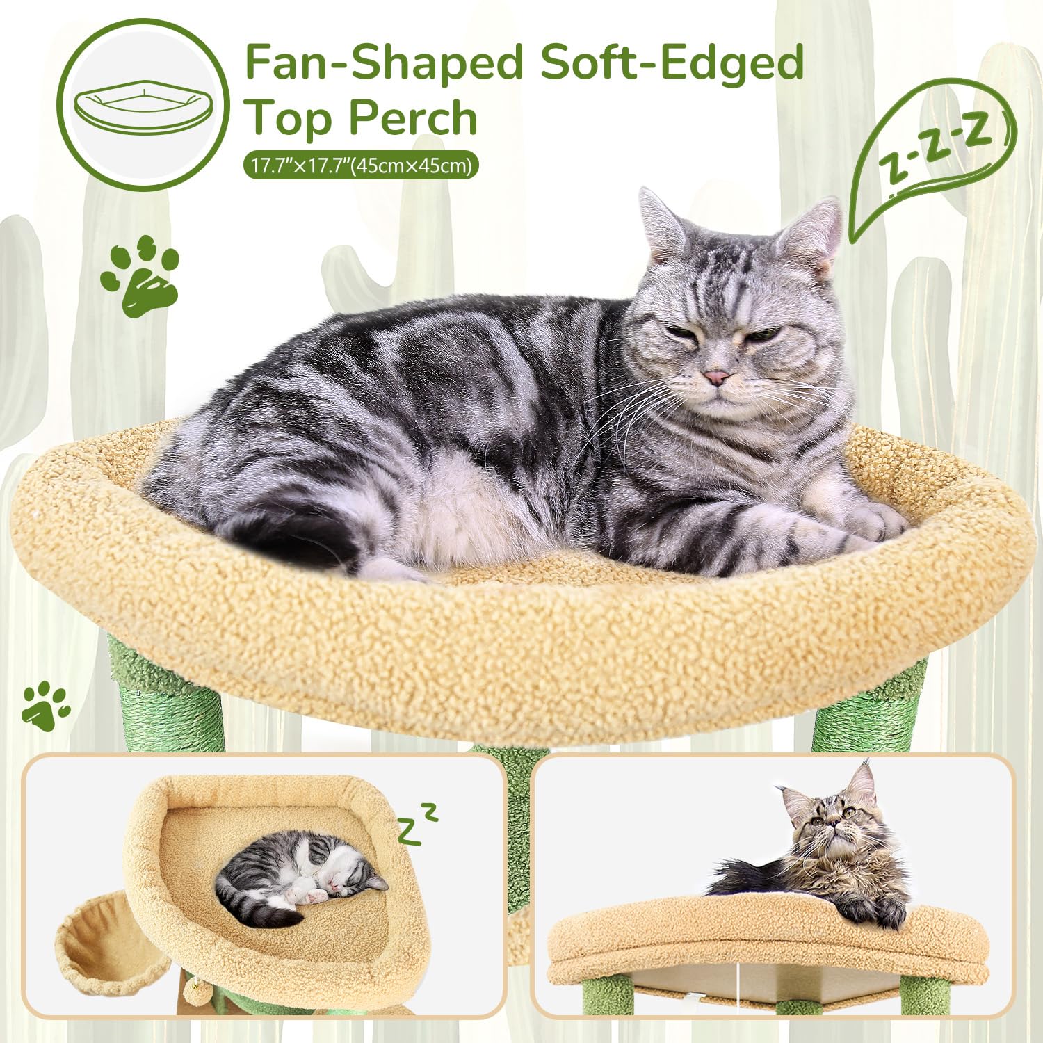 Globlazer cactus corner cat tree cave gives a private retreat for shy or resting cats.