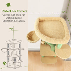 Globlazer cactus corner cat tree hammock offers a cozy resting spot for relaxed naps.