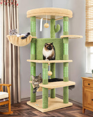 Globlazer cactus corner cat tree top perch provides a roomy, comfortable lookout for curious indoor cats.