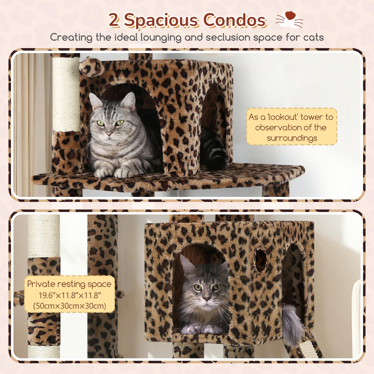 Spacious cat condo on Globlazer F70 Pro offers a private hideaway for cats