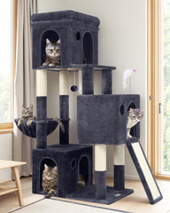 Globlazer cat tower 52-inch full assembly showcases sturdy multi-cat play area.