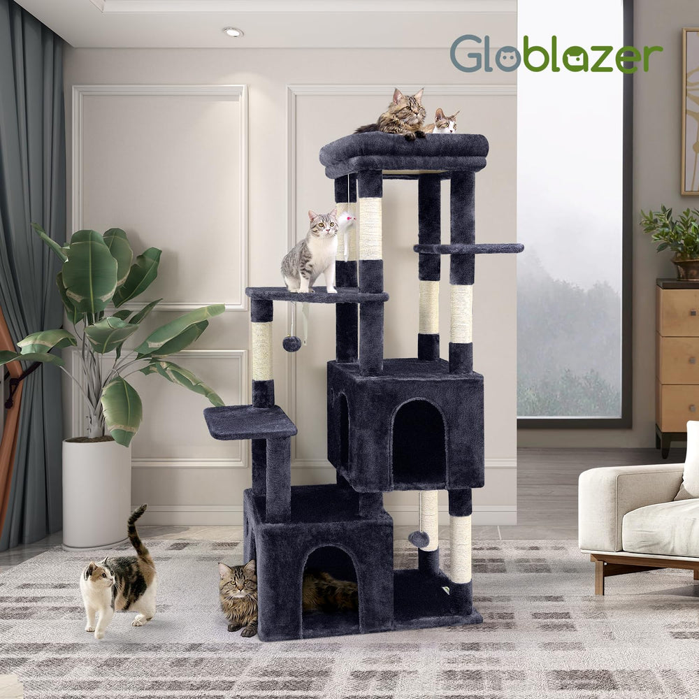 Globlazer cat tower 61in wide top perch suits big cats and groups.