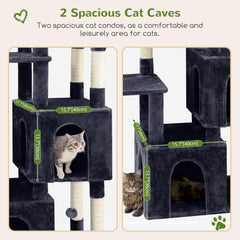 Globlazer cat tower 61in natural sisal posts promote healthy scratching and furniture protection.