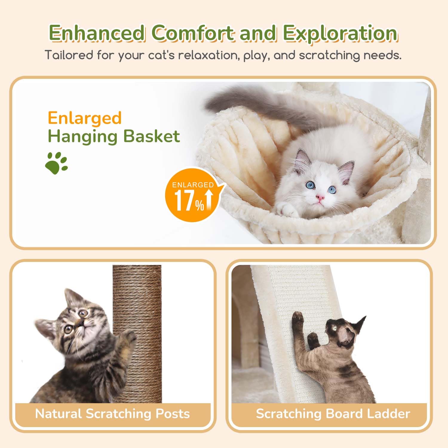 Globlazer anti-tip base keeps the tower stable during playtime.
