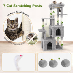 Globlazer cat tower entertainment toys demonstrates interactive play with hanging mice