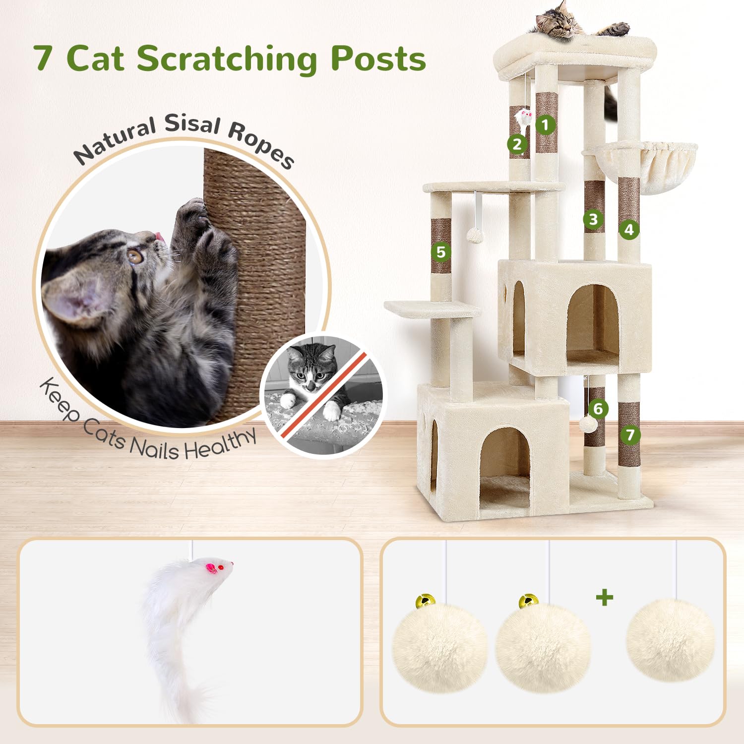 Globlazer cat tower multiple levels encourage exploration and exercise.