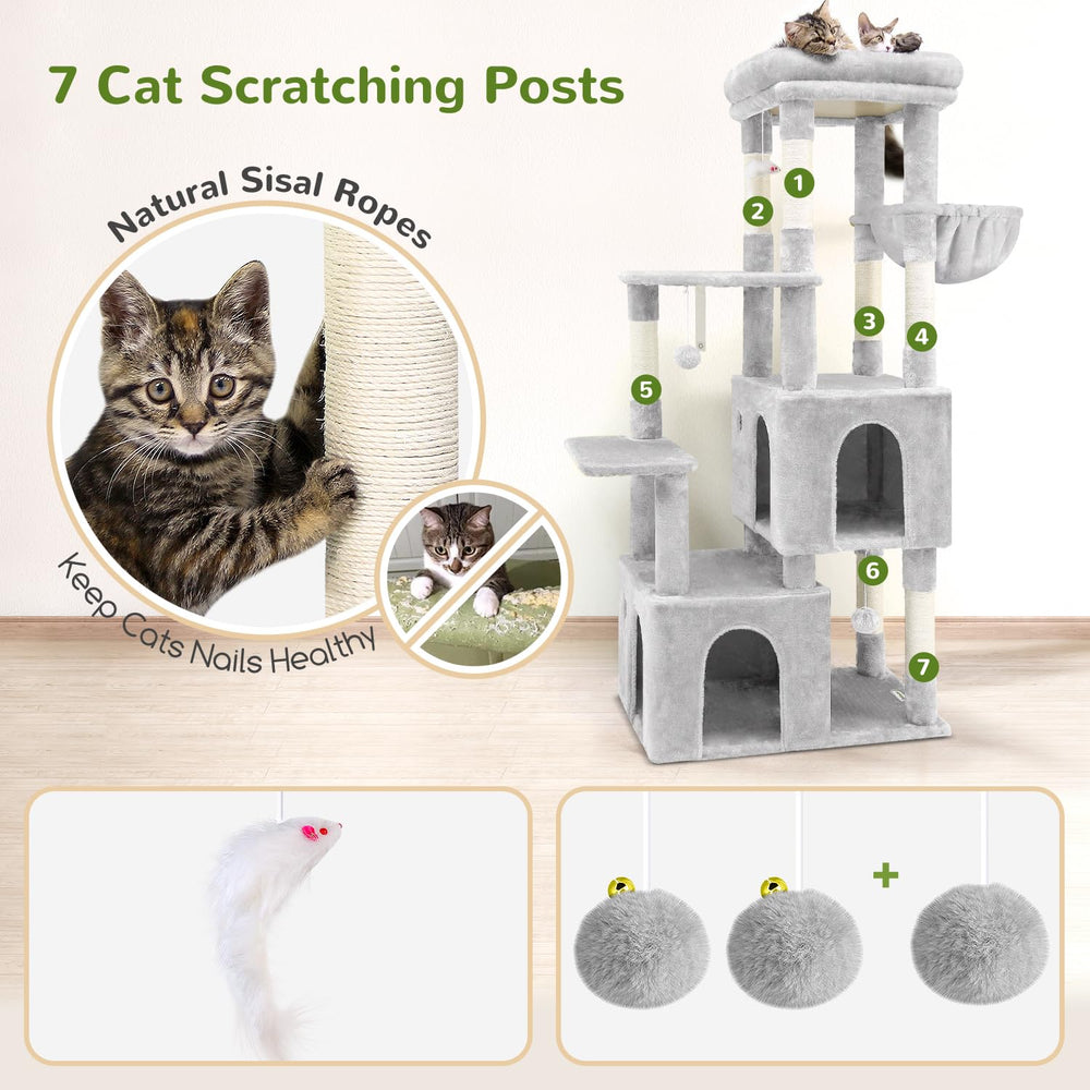 Globlazer cat tower multi-level design supports climbing and exploration.