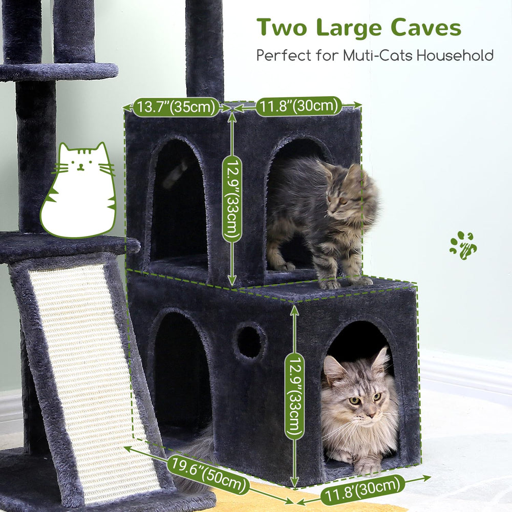 Globlazer cat tower sisal scratching board invites scratching and play.