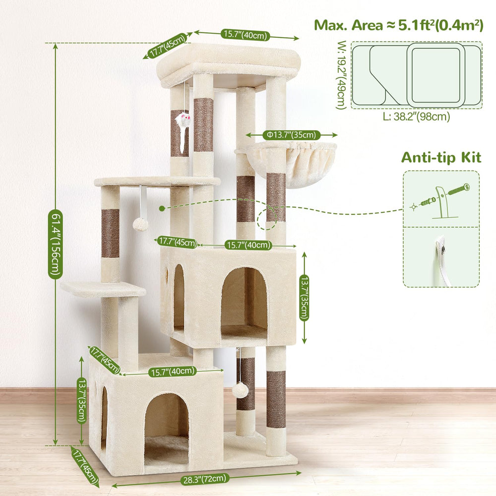 Globlazer cat tower sturdy base stays stable during energetic play.