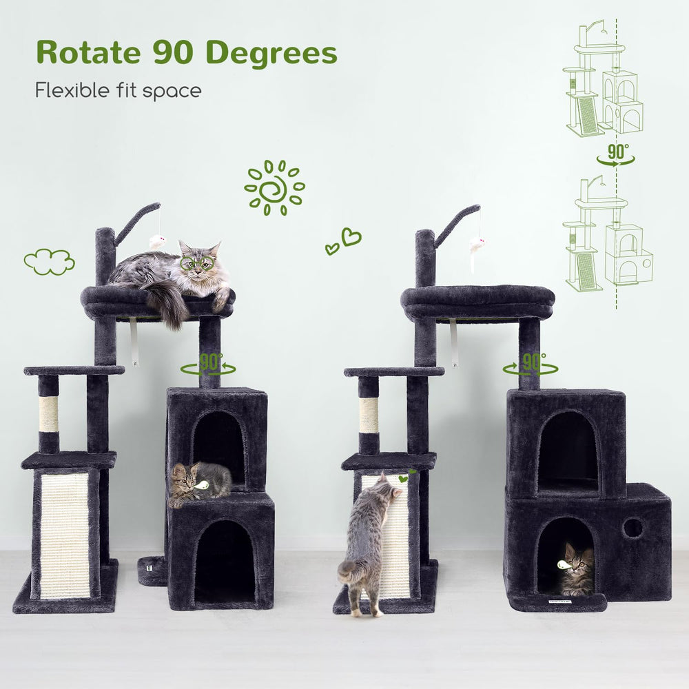 Globlazer cat tower top perch plush cover offers a warm, luxurious resting spot.