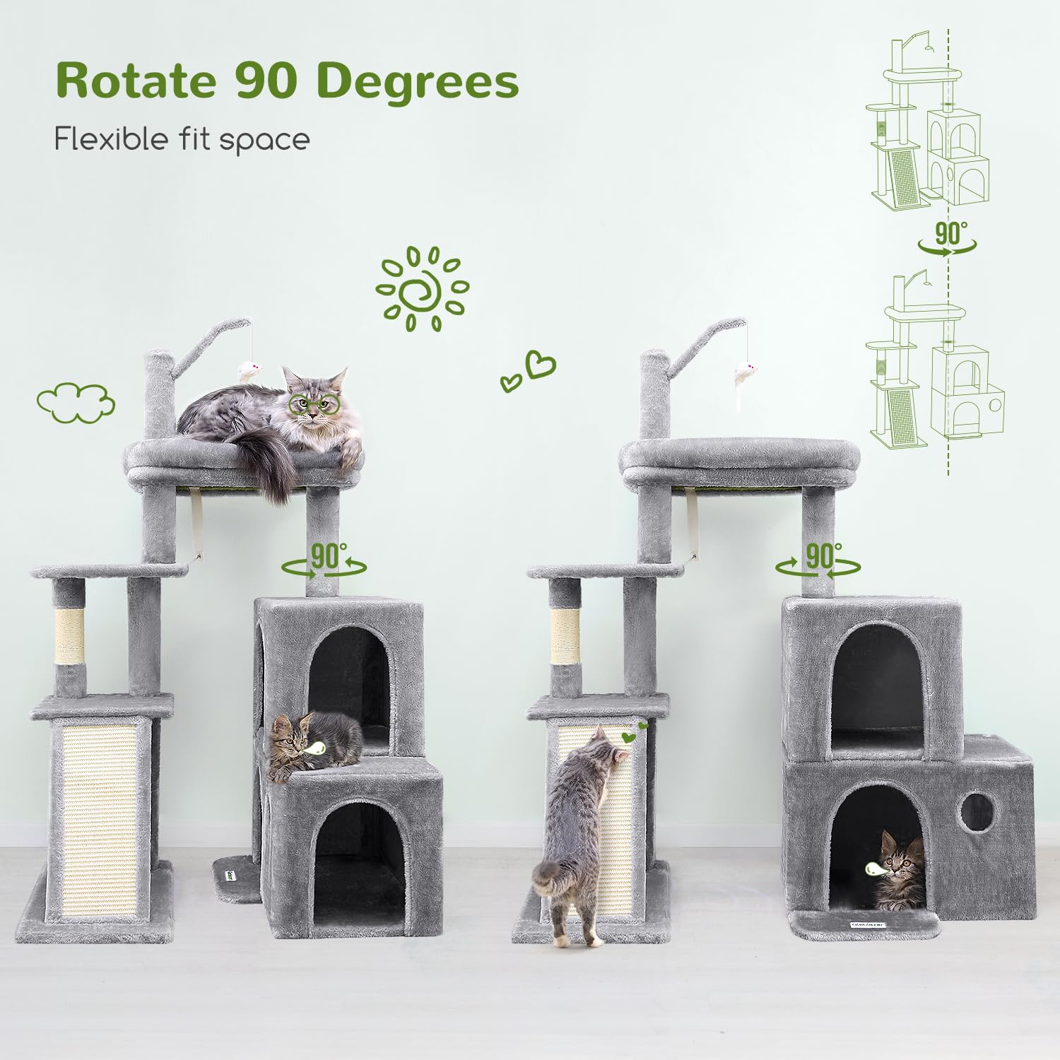 Globlazer cat-tower top-perch-plush-cover provides warm luxurious resting spot for cats