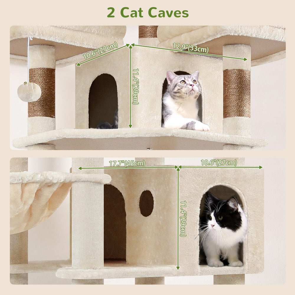 Globlazer cat tree includes two hanging baskets for playful lounging