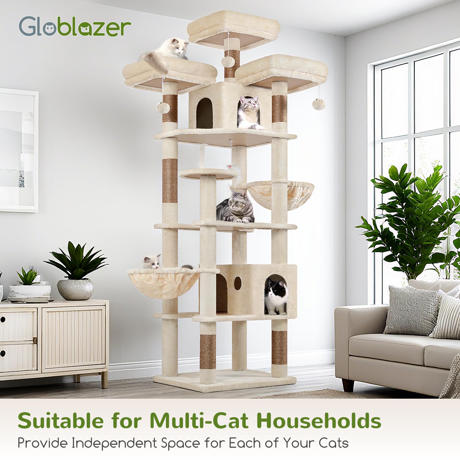 Globlazer viewing platforms keep cats active, alert, and engaged indoors