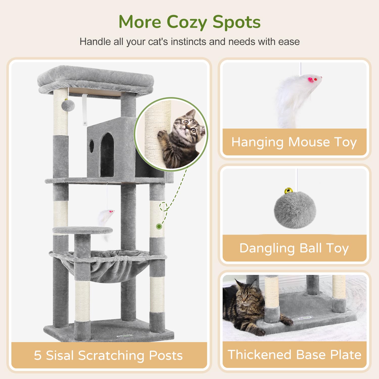 Globlazer cat tree assembly instructions with tools for quick setup.
