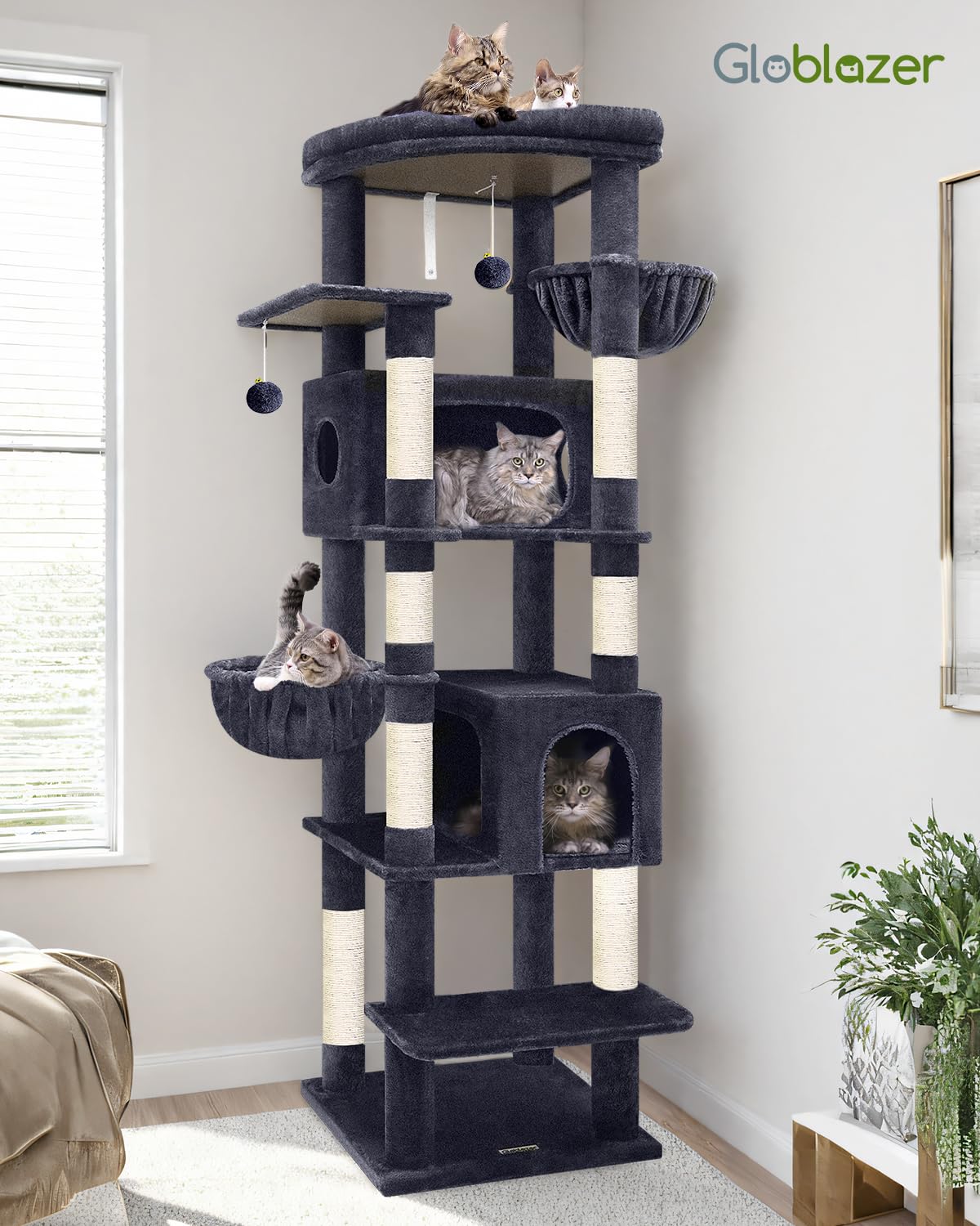 Globlazer dark grey finish complements interiors and hides wear