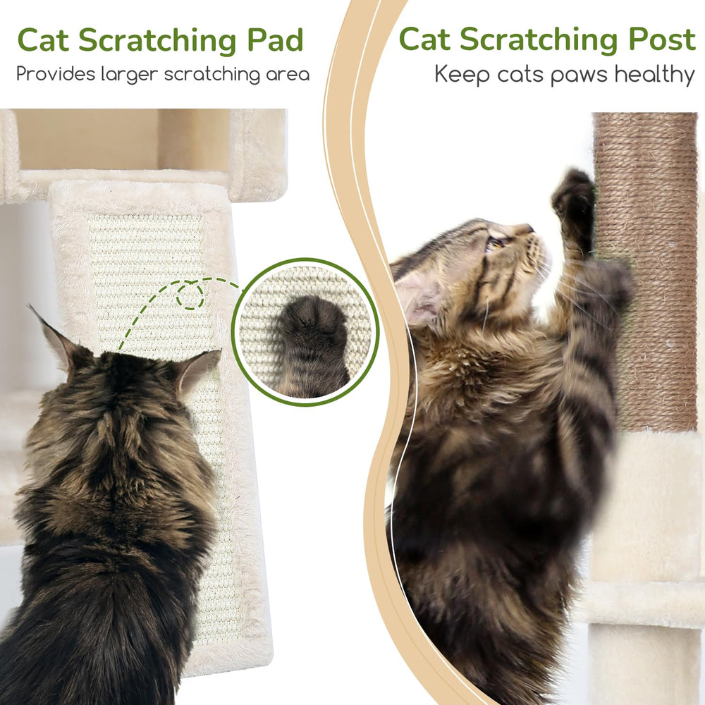 Globlazer cat tree features dual climbing paths for varied activity for cats.