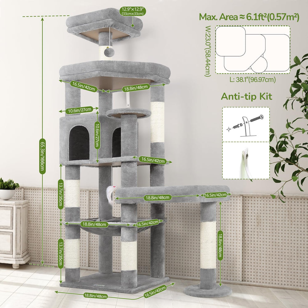 Globlazer Cat Tree easy assembly guide and included tools simplify setup.