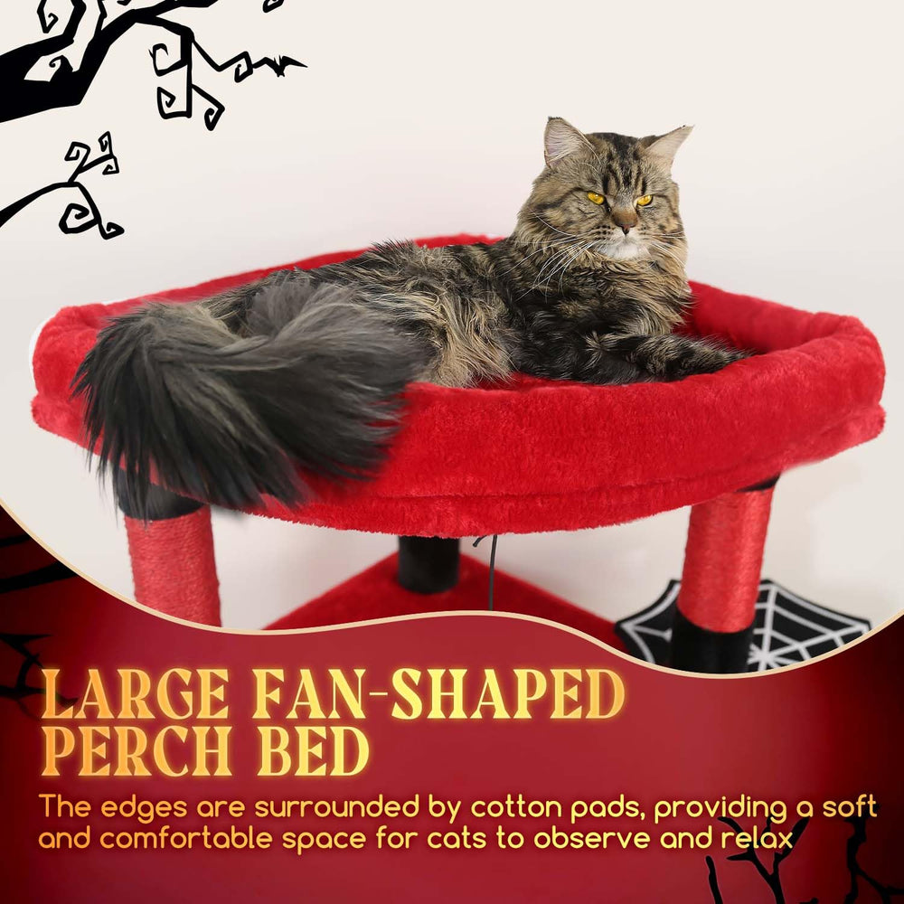 Globlazer Cat Tree with large hammock for lounging and cat naps.