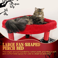 Globlazer Cat Tree with large hammock for lounging and cat naps.