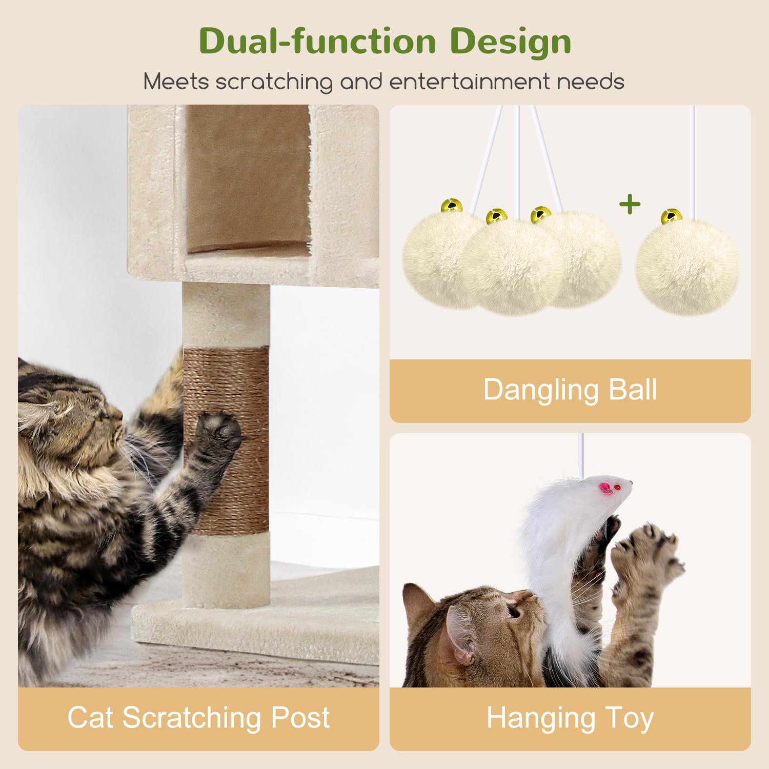 Globlazer cat tree with six sisal posts for satisfying scratching instincts