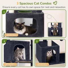Globlazer cat tree with three condos for private lounging