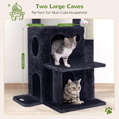 Globlazer Cat Tree Tower 50-inch side view demonstrates space-saving design for small rooms.