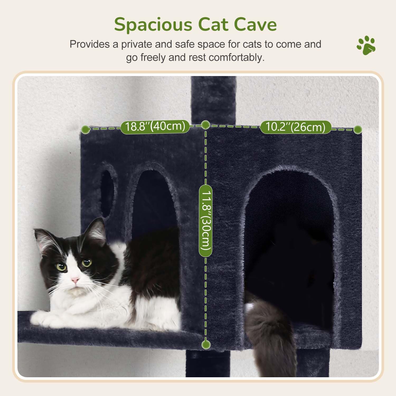 Globlazer cat tree tower cat condo privacy cave for quiet resting