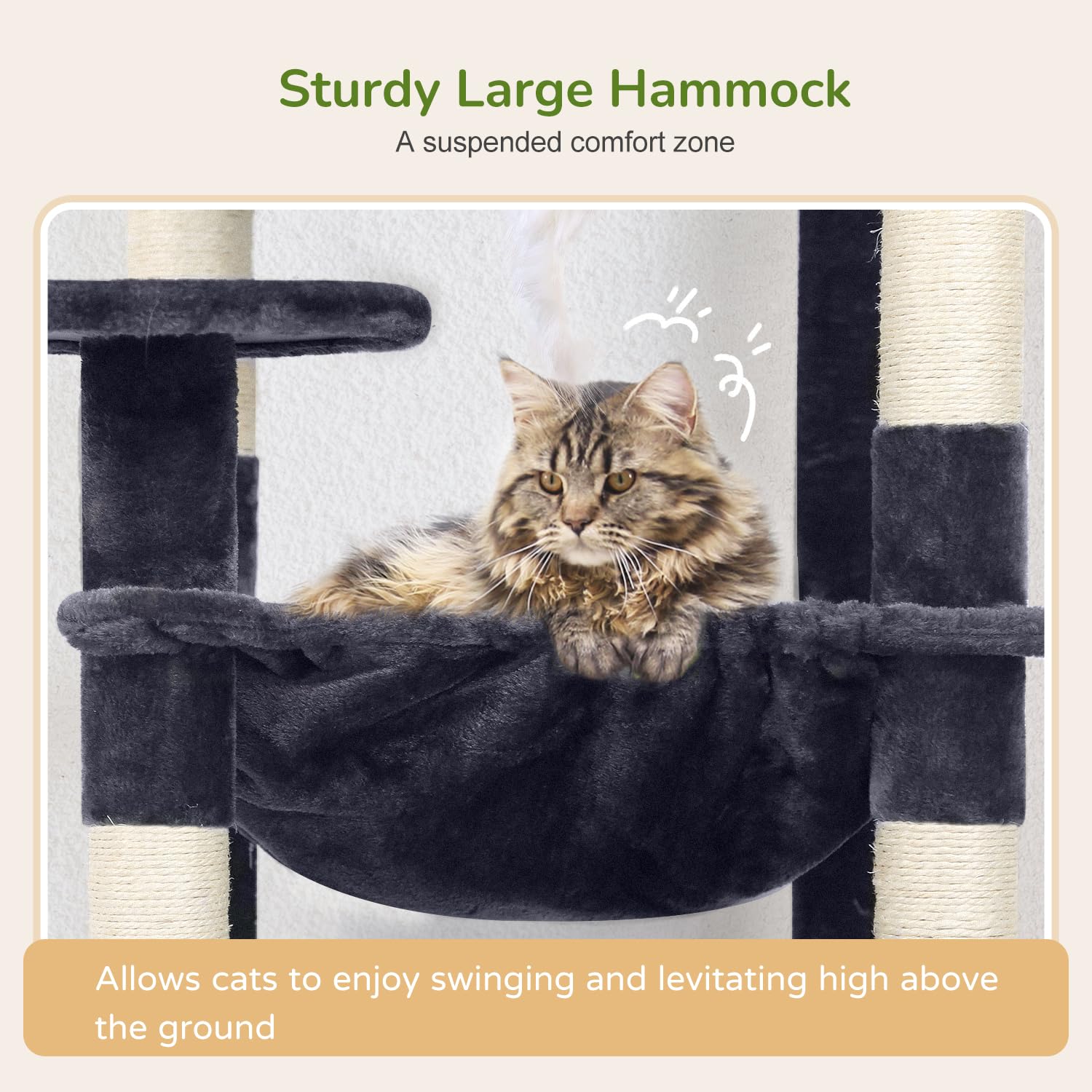 Globlazer cat tree tower large hammock for comfortable lounging