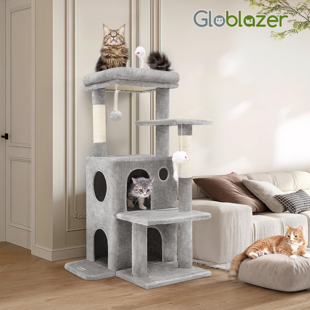 Globlazer FC50 indoor cat enjoying elevated space and retreat