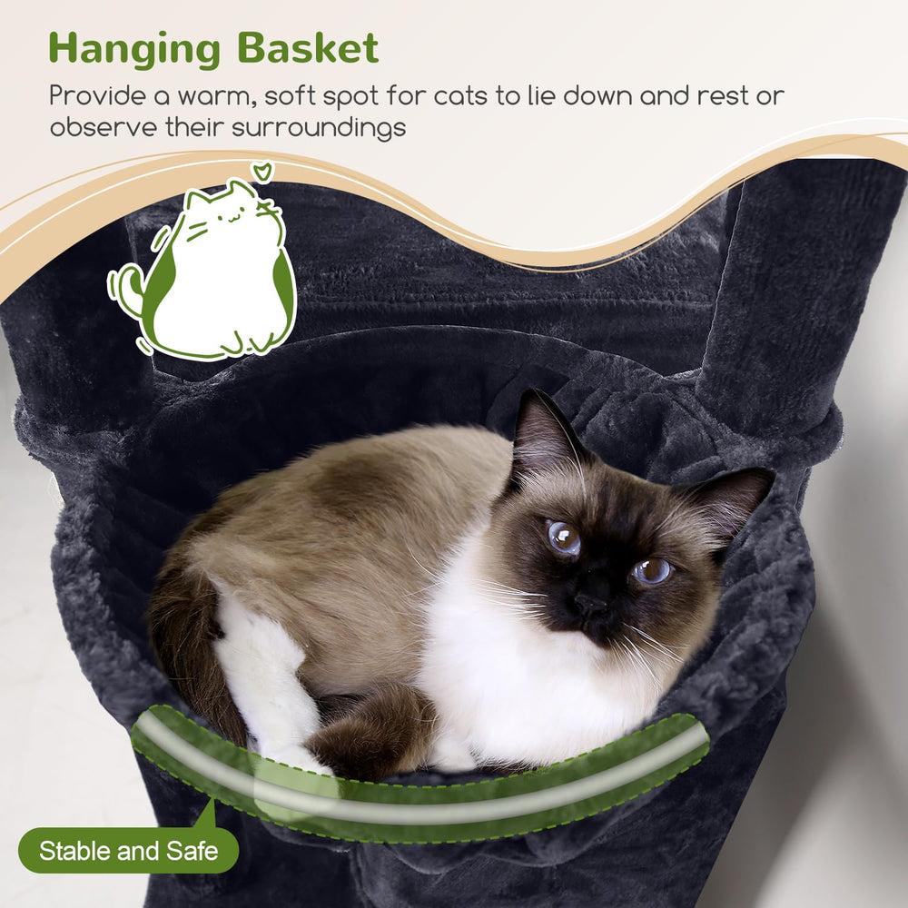 Globlazer cat tree tower perches image featuring wide platforms for climbing and stretching.