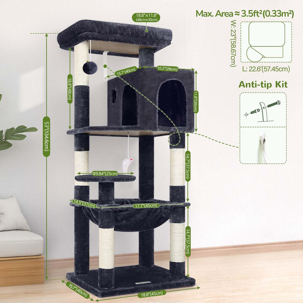 Globlazer cat tree tower plush toys for interactive play