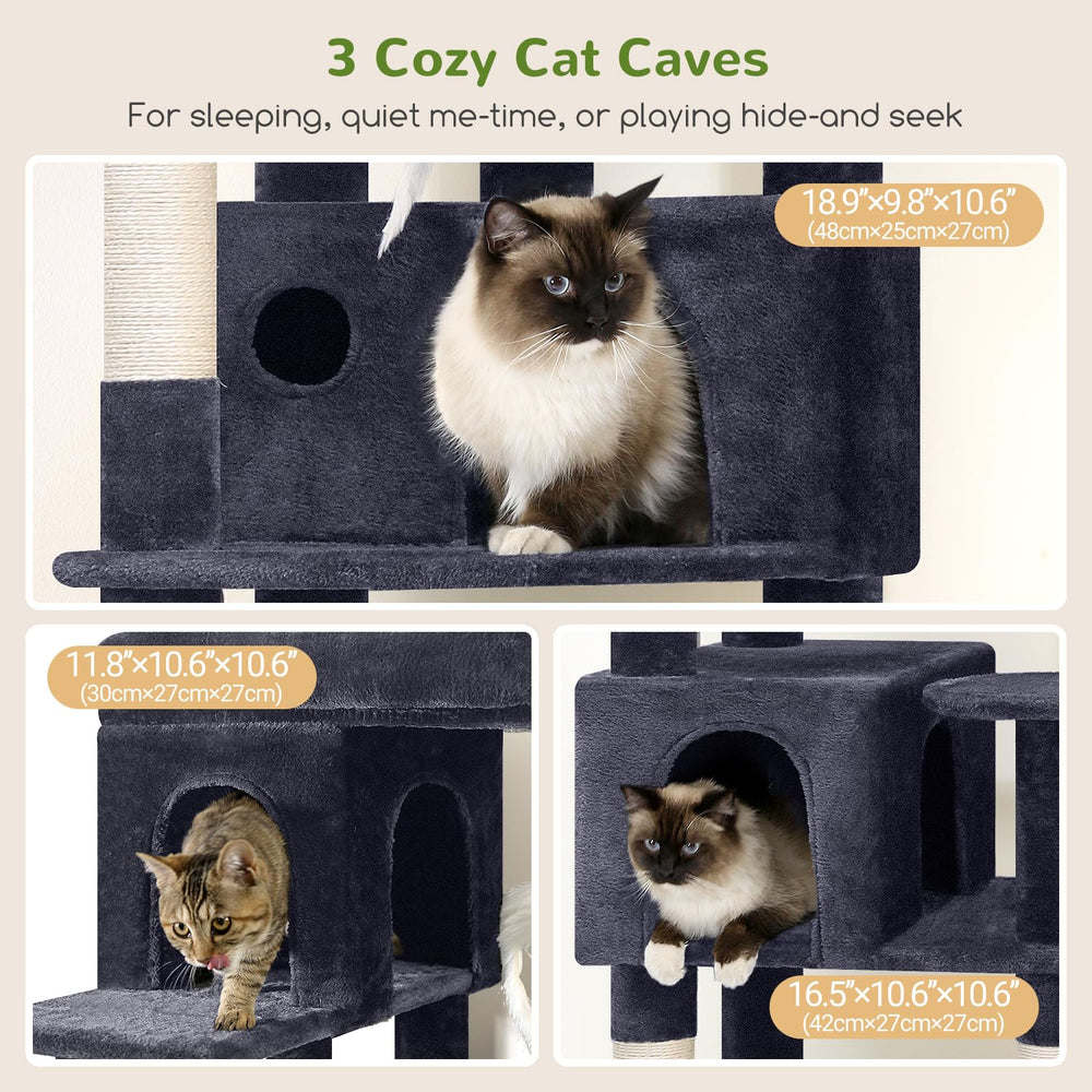 Globlazer Corner Cat Tree 66-Inch corner design saves floor space