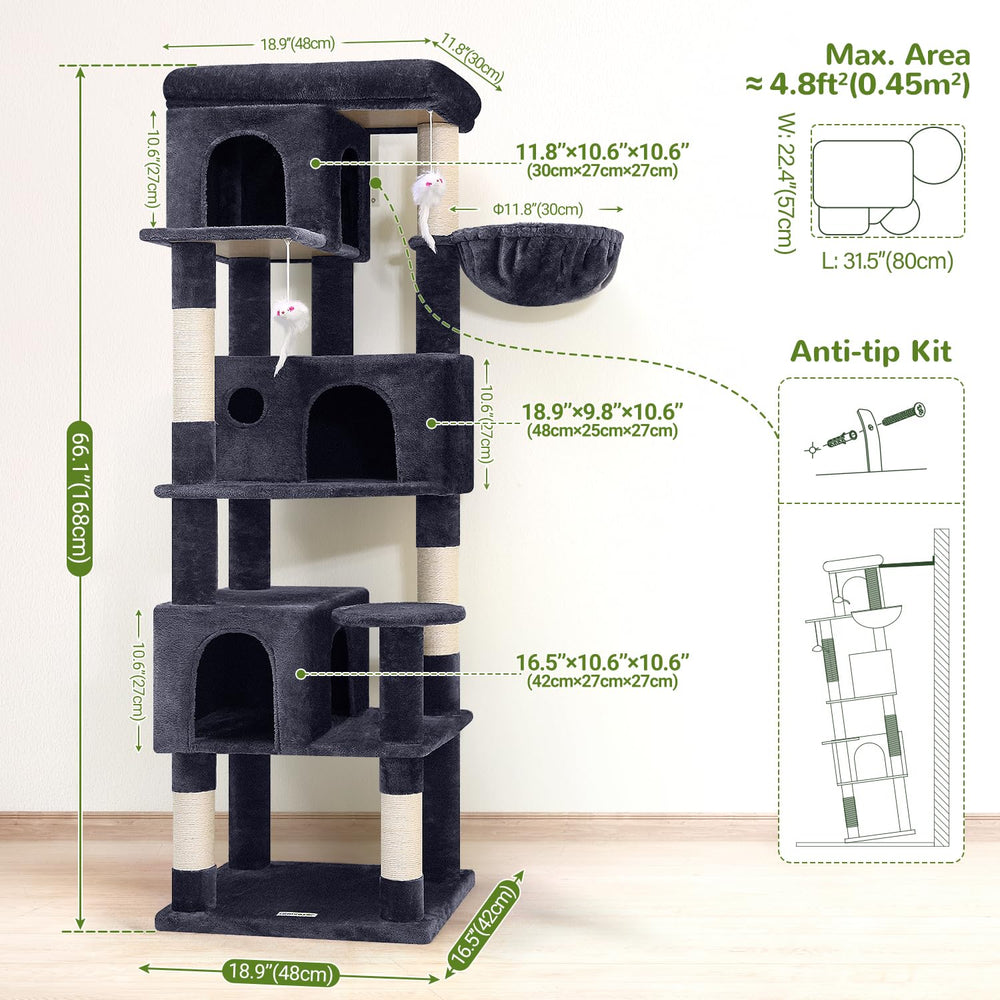 Globlazer Corner Cat Tree 66-Inch scratching posts encourage play