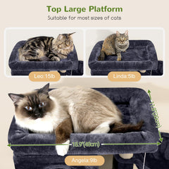 Globlazer Corner Cat Tree 66-Inch three condos provide private nooks for cats