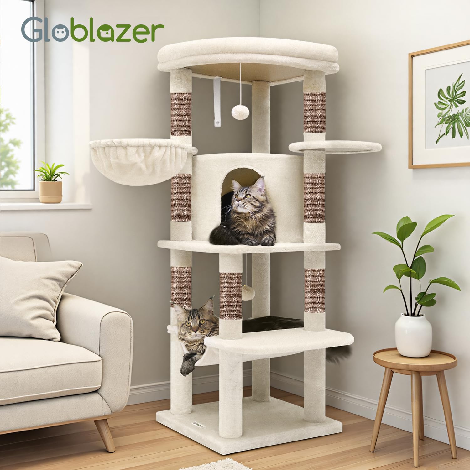 Globlazer assembly tools highlight easy setup and quick cat playtime.