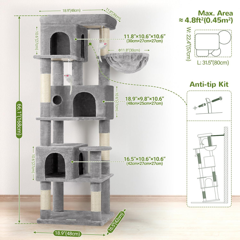 Globlazer Corner Cat Tree includes a soft basket for cozy lounging.