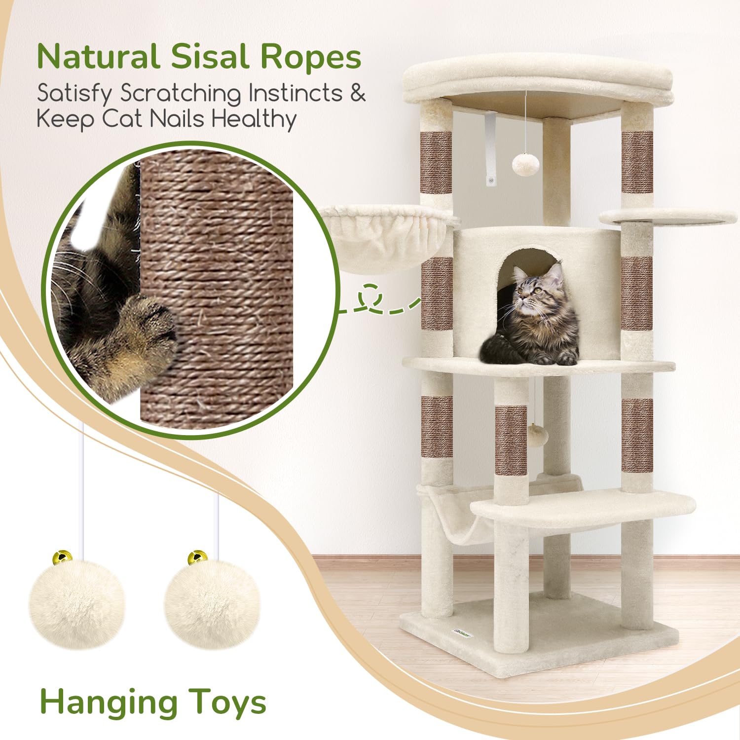 Globlazer cat condo provides private retreat and safe enclosure for rest and observation.