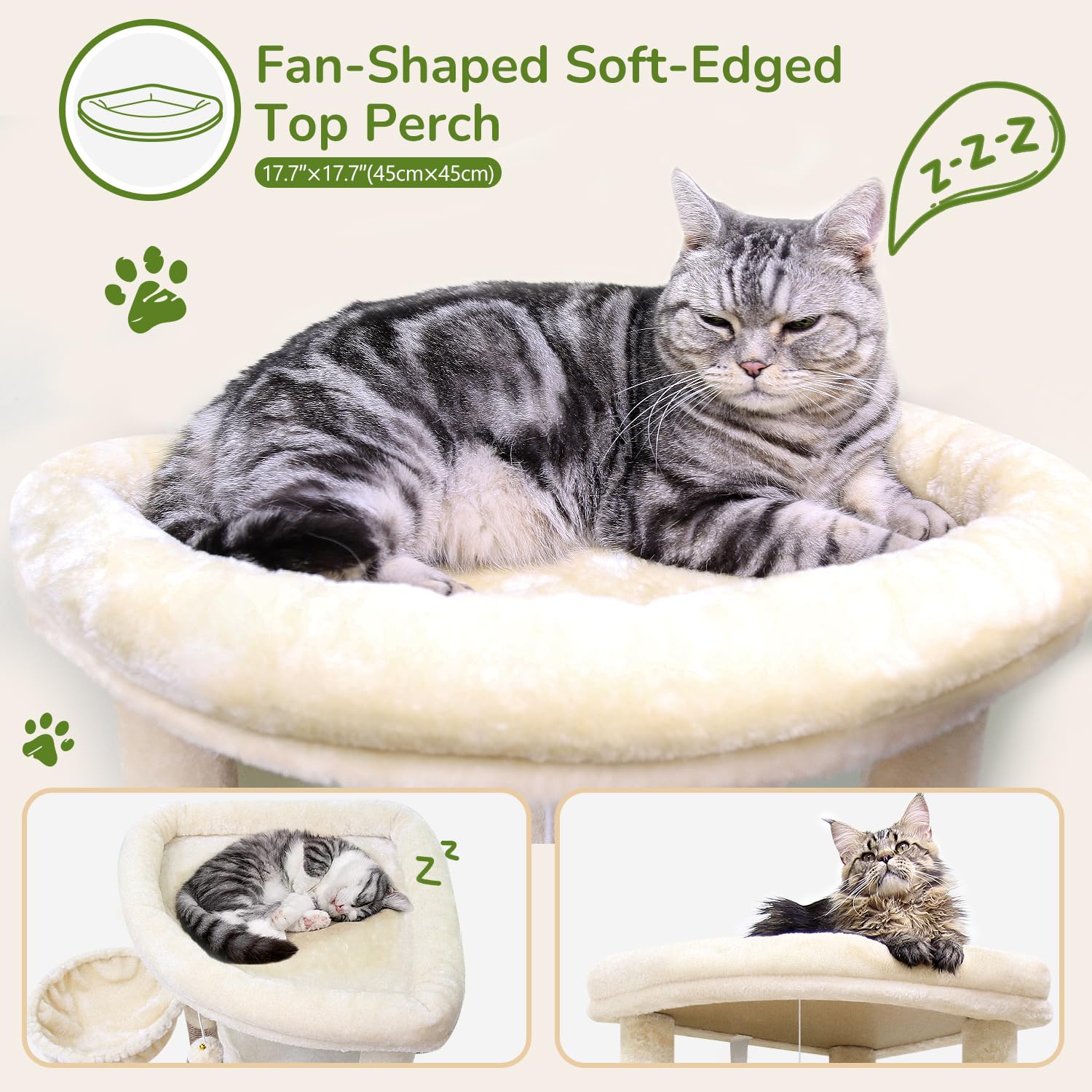 Globlazer cat tree hammock provides cozy resting options and gentle swing for relaxation.