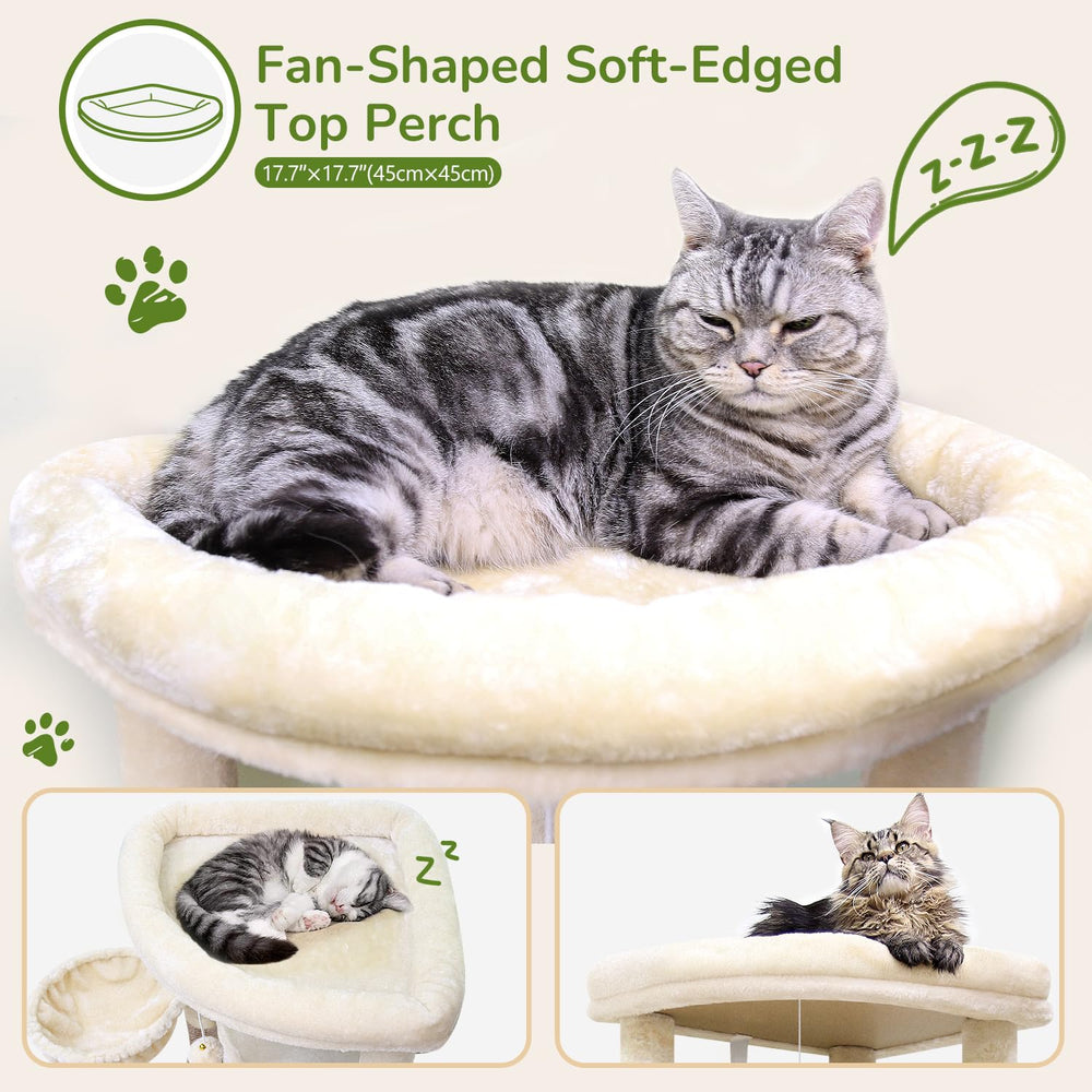 Globlazer cat tree hammock provides cozy resting options and gentle swing for relaxation.
